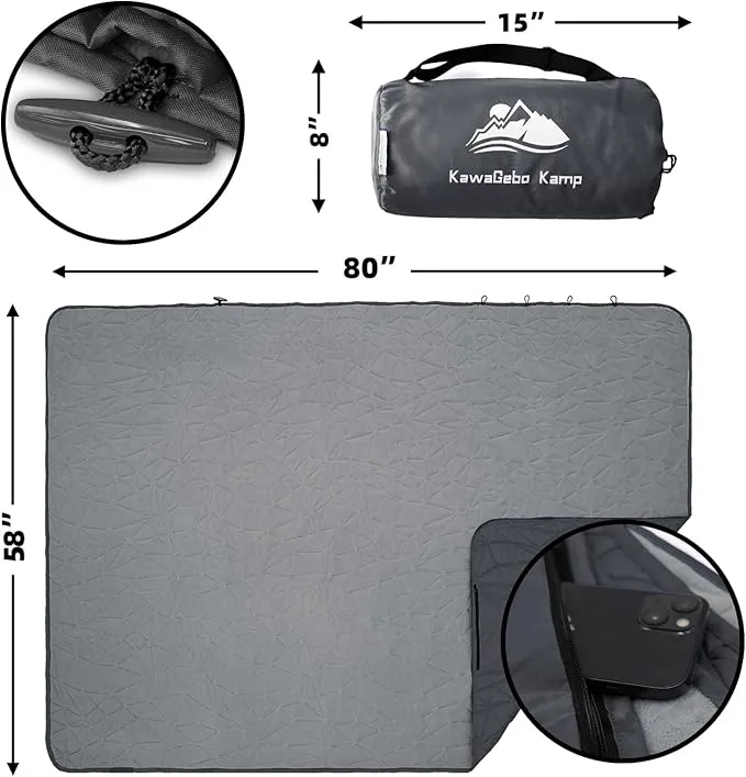 Outdoor Waterproof Blanket, Foldable Fleece Stadium Blanket for Outdoor Sports Event,Camping,Concerts, Car,Pet,Picnics -Windproof, Wearable,Machine Washable 80"x58"