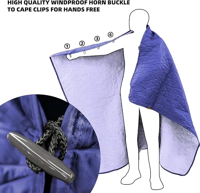 Outdoor Waterproof Blanket, Foldable Fleece Stadium Blanket for Outdoor Sports Event,Camping,Concerts, Car,Pet,Picnics -Windproof, Wearable,Machine Washable 80"x58"