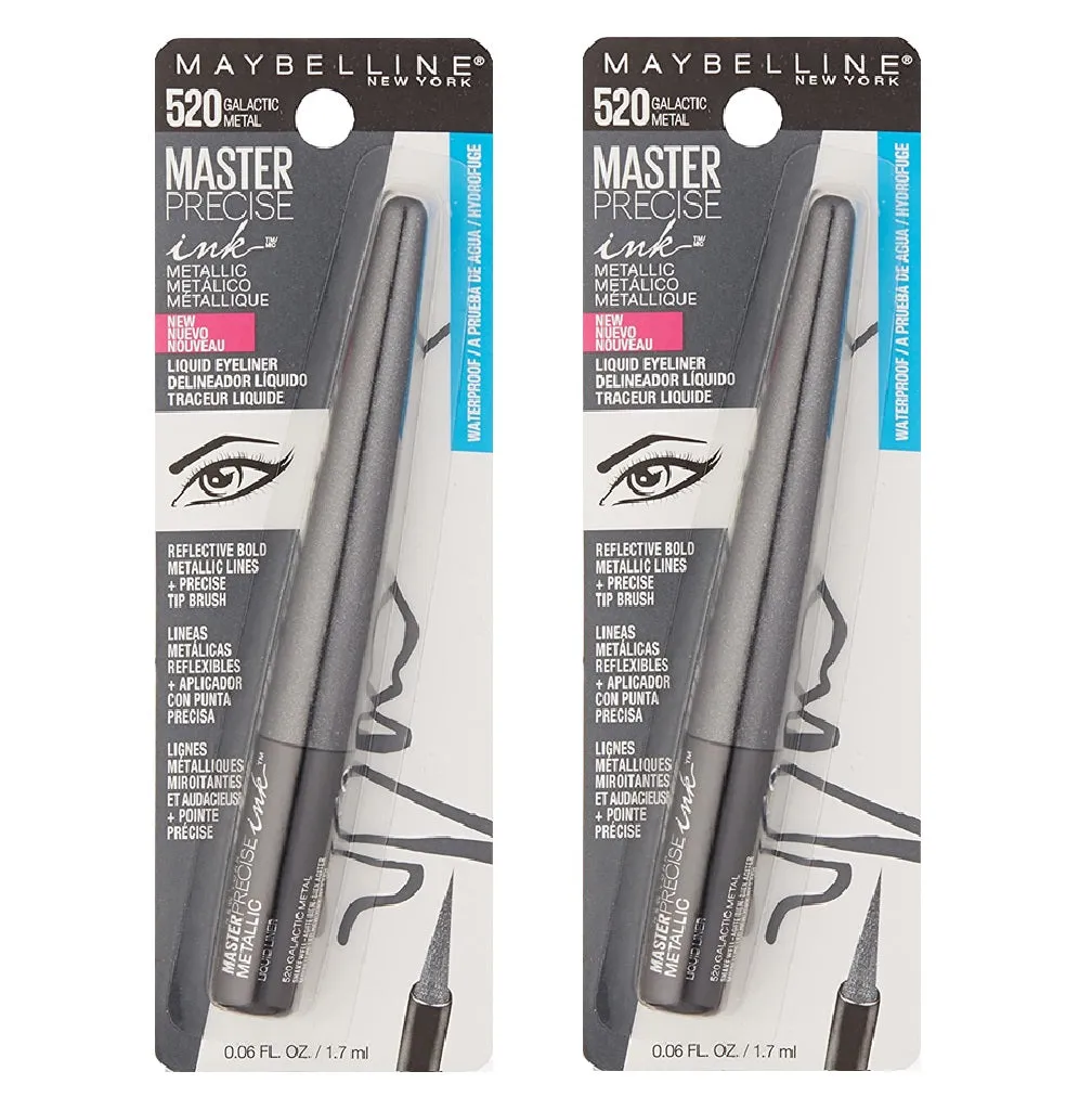 Pack of 2 Maybelline New York Master Precise Ink Metallic Liquid Liner, Galactic Metal # 520