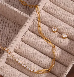 Paper Clip Tennis Chain Necklace