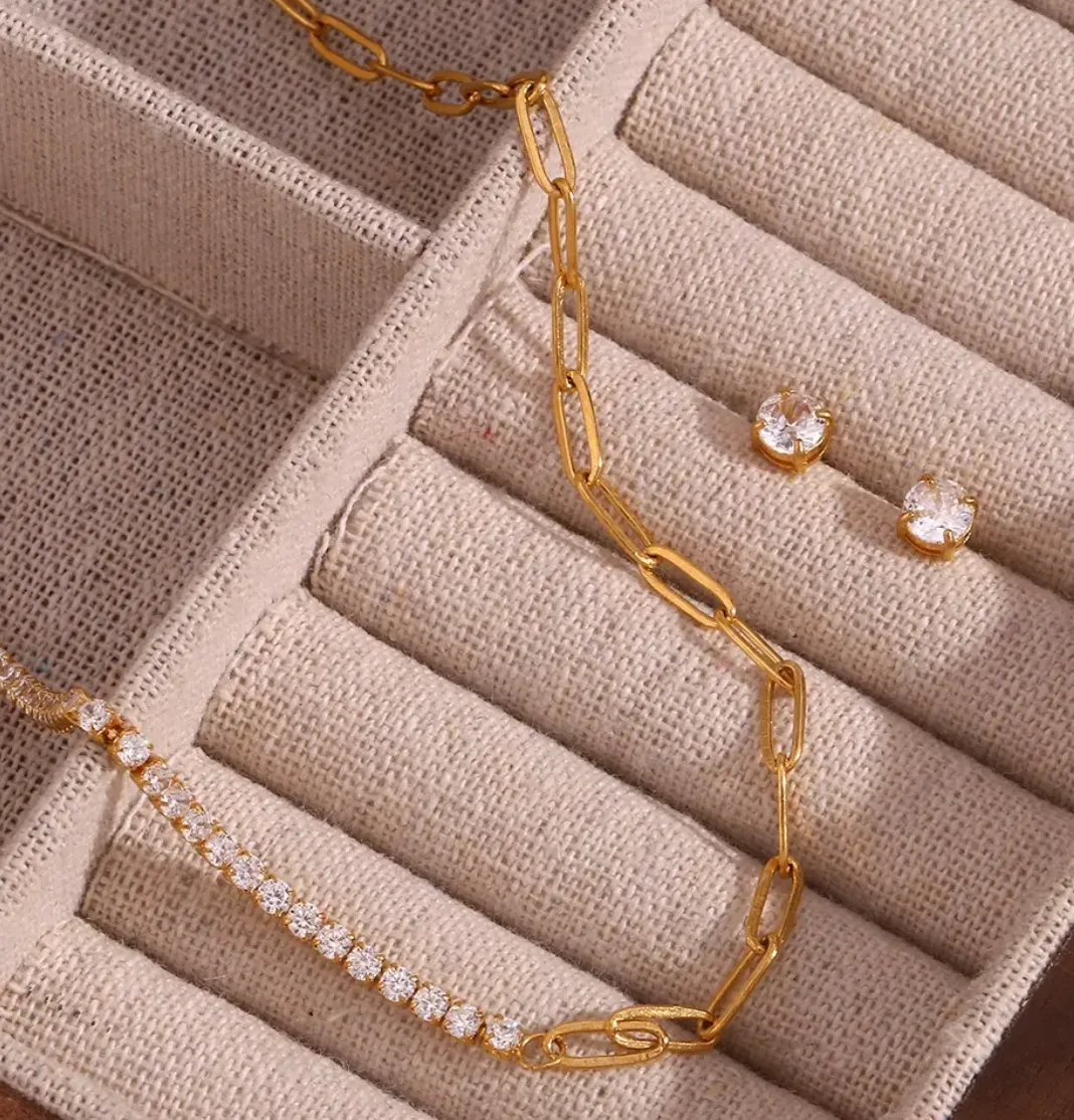 Paper Clip Tennis Chain Necklace