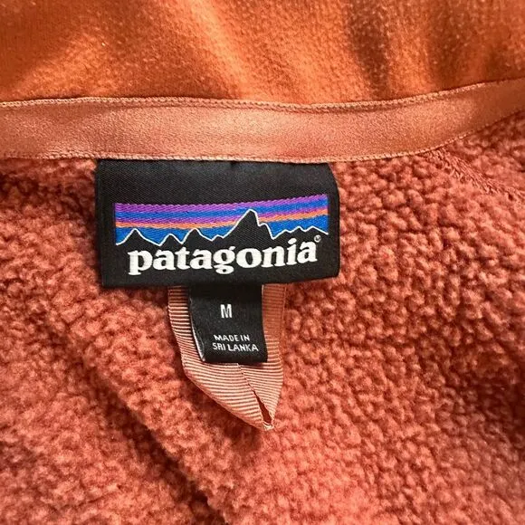 Patagonia Better Sweater Quarter-Zip Fleece Pullover Rust Orange Medium
