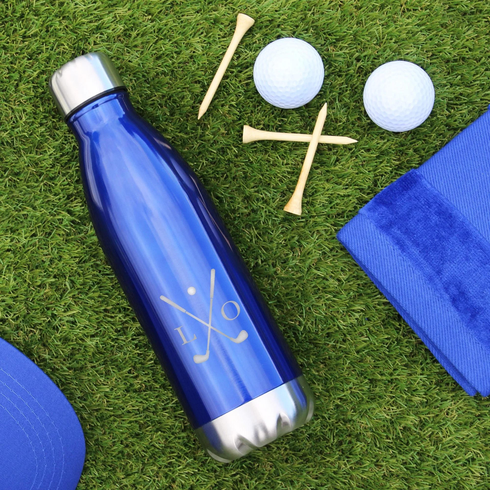 Personalised 500ml Insulated Golf Water Bottle with Initials