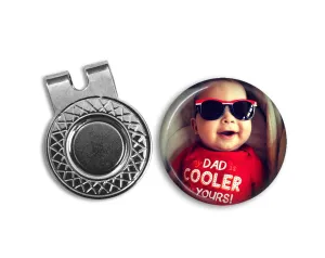 Personalized photo Magnetic Golf Ball Marker & Hat Clip Set
