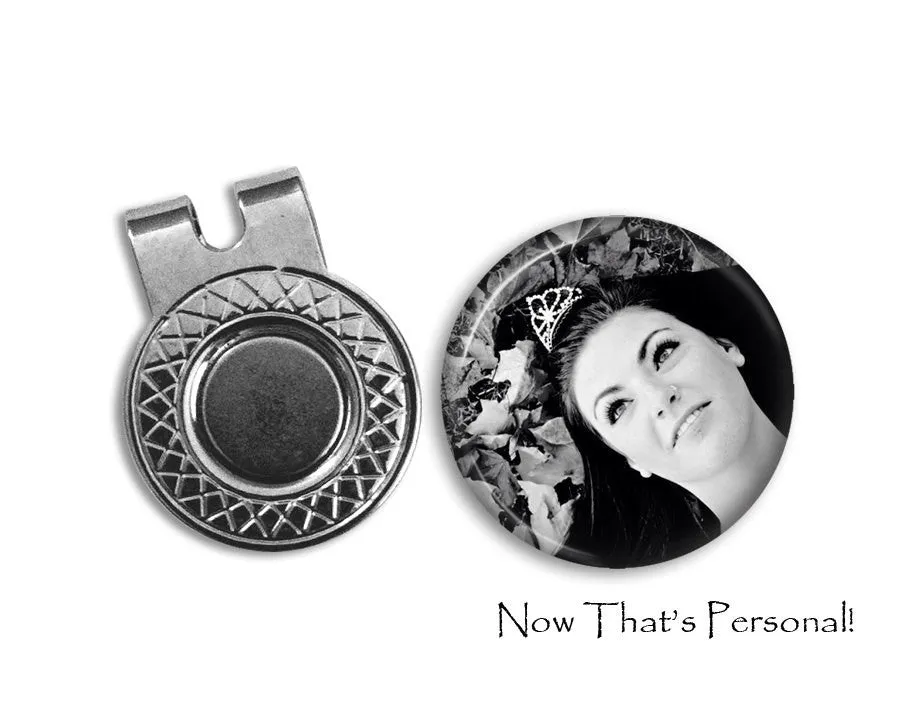 Personalized photo Magnetic Golf Ball Marker & Hat Clip Set
