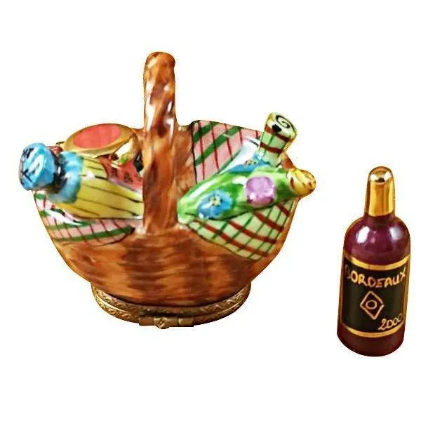 Picnic Basket with Bottle limoges box
