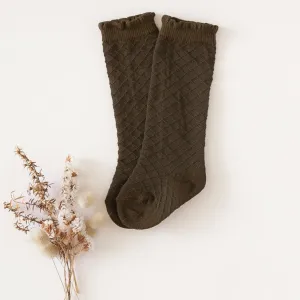 Picnic Knee High Socks - Midnight Olive