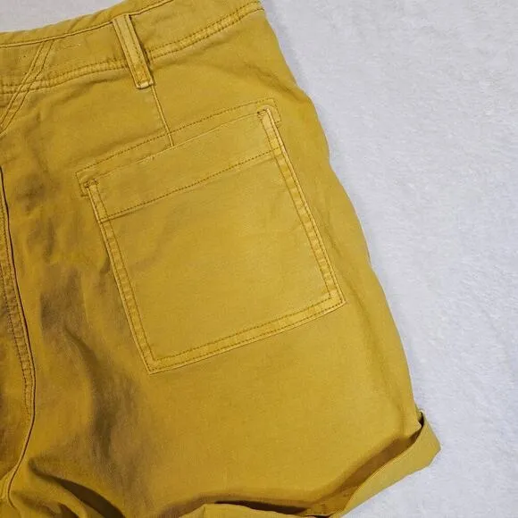 Pilcro Mustard yellow Sz31 Shorts. Buttondown. Stylish. Instyle. High Waist. Fun