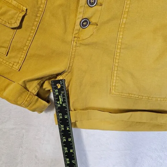Pilcro Mustard yellow Sz31 Shorts. Buttondown. Stylish. Instyle. High Waist. Fun