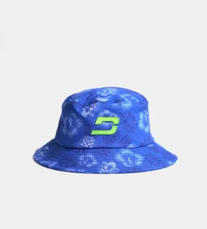 PINEAPPLE SKULLZ BUCKET HAT - BLUE / LIME