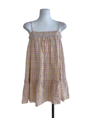 Pink Gingham Jumper Dress