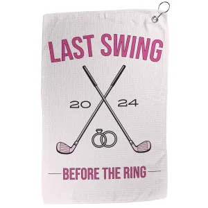 Pink Last Swing Before the Ring Golf Towel