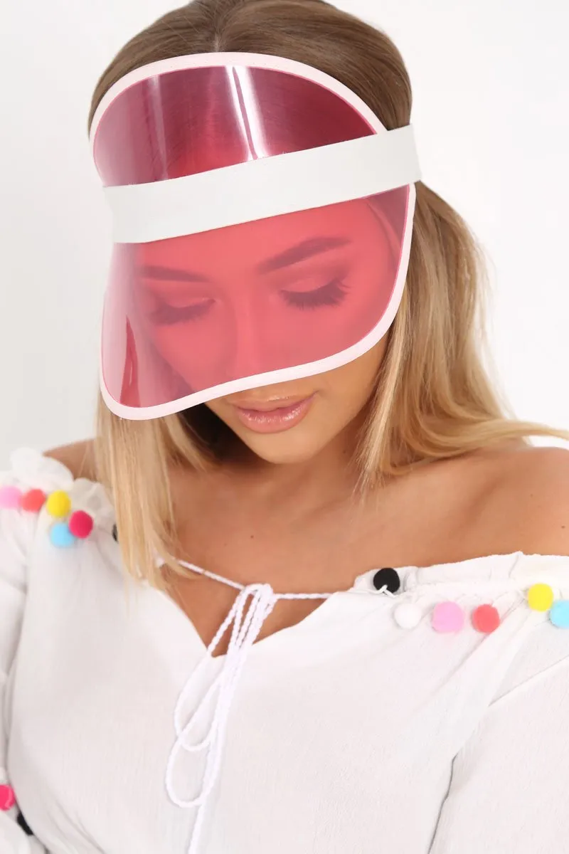 Pink Neon Clear Visor - Caya