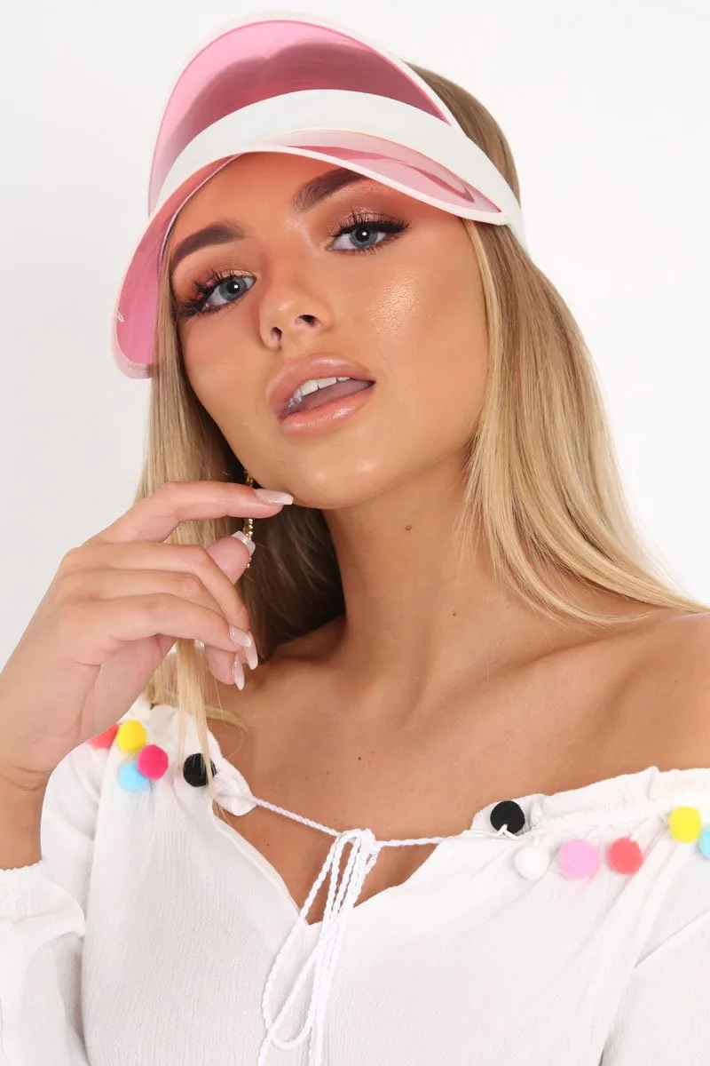 Pink Neon Clear Visor - Caya