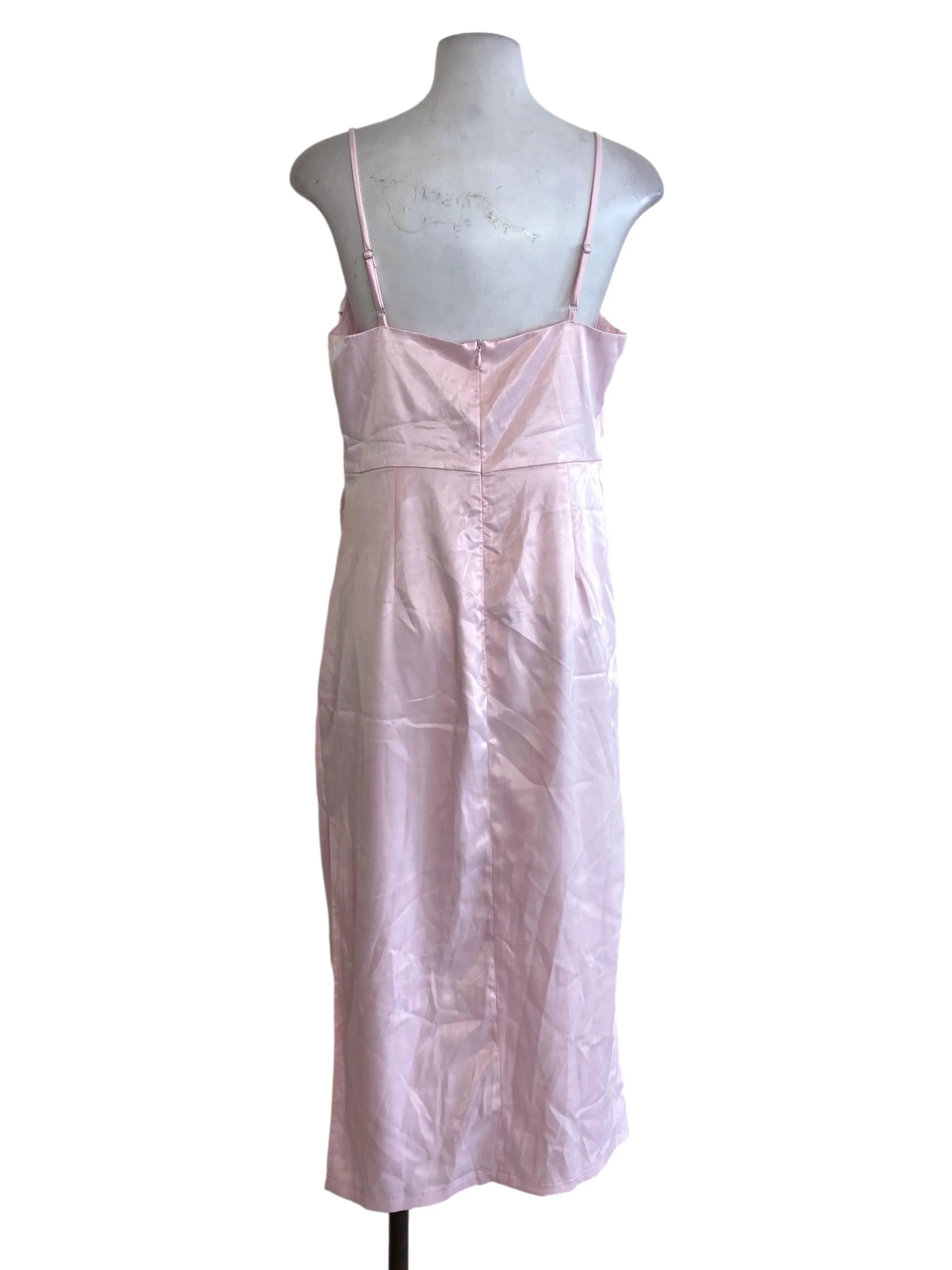Pink Satin Empire Dress