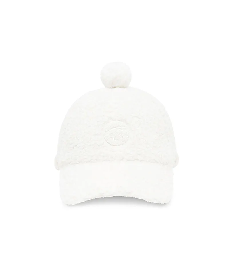 PIV'VEE Earflap Shearling Cap - Cloud White