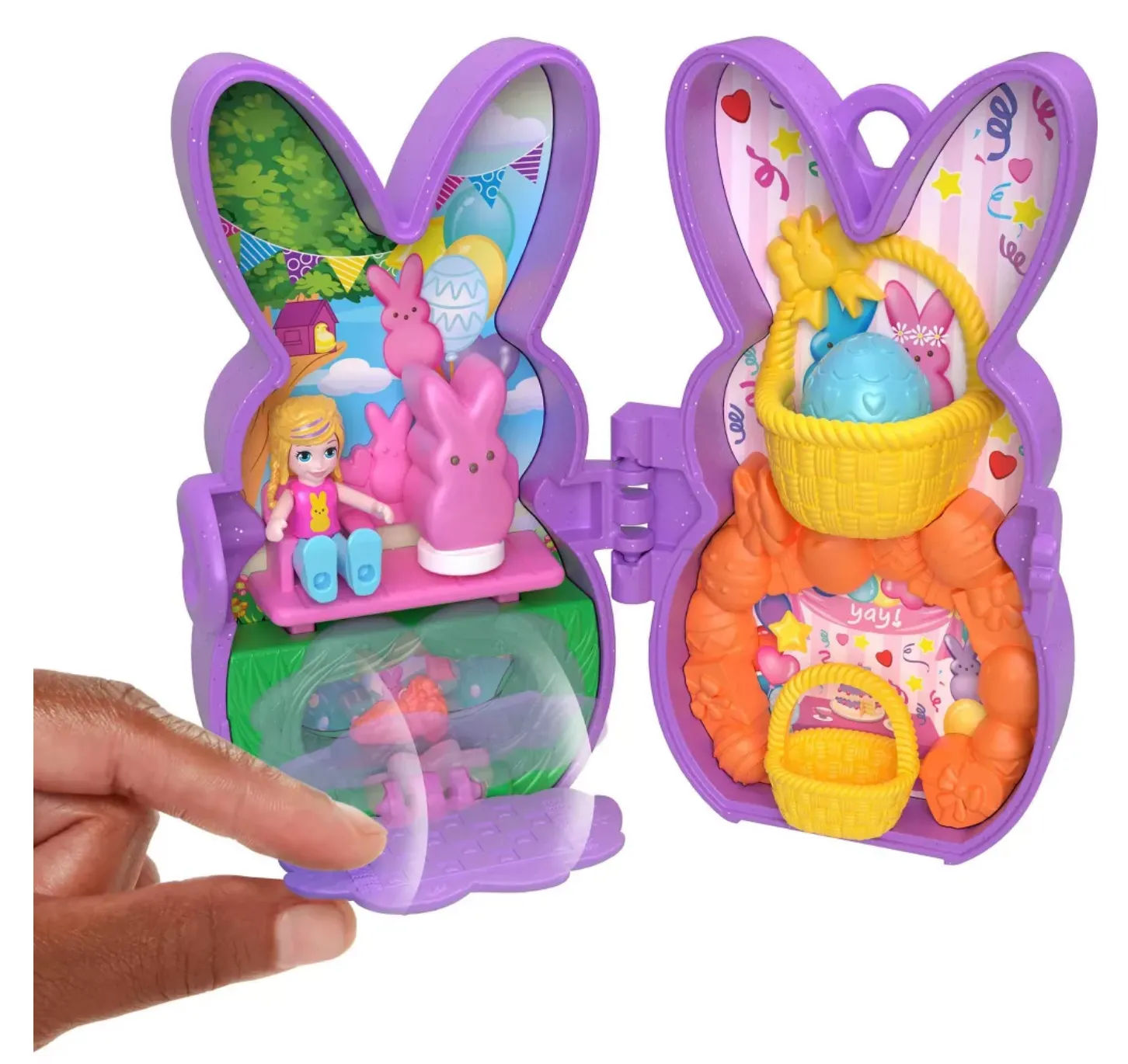 Polly Pocket Peeps, Dolls and 2 Playsets with 6 Themed Accessories Compact Travel Toy
