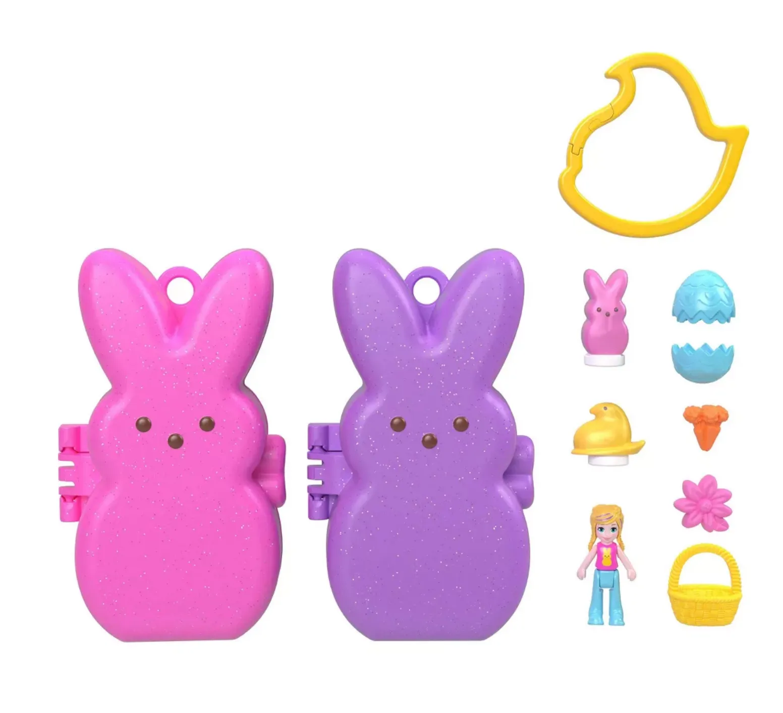 Polly Pocket Peeps, Dolls and 2 Playsets with 6 Themed Accessories Compact Travel Toy