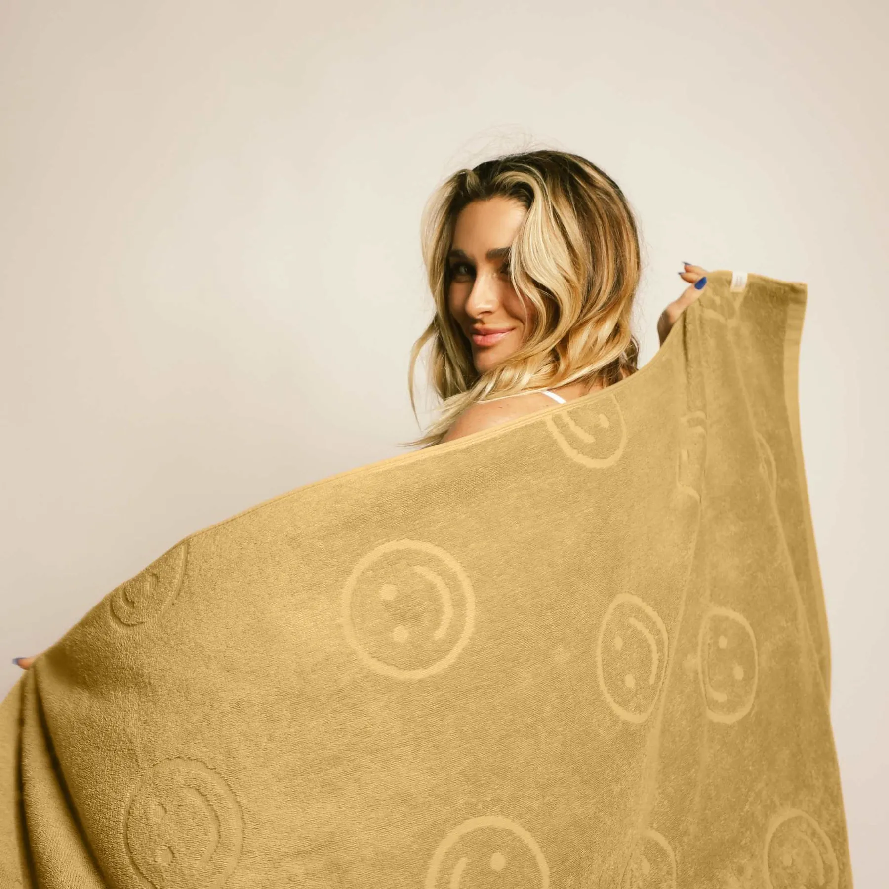 Poolside Smiley Terry Beach Towel