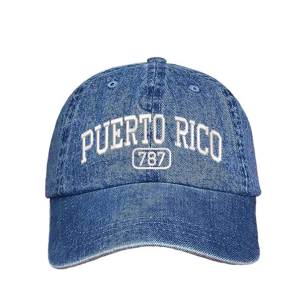 Puerto Rico 787 Embroidered Baseball Cap