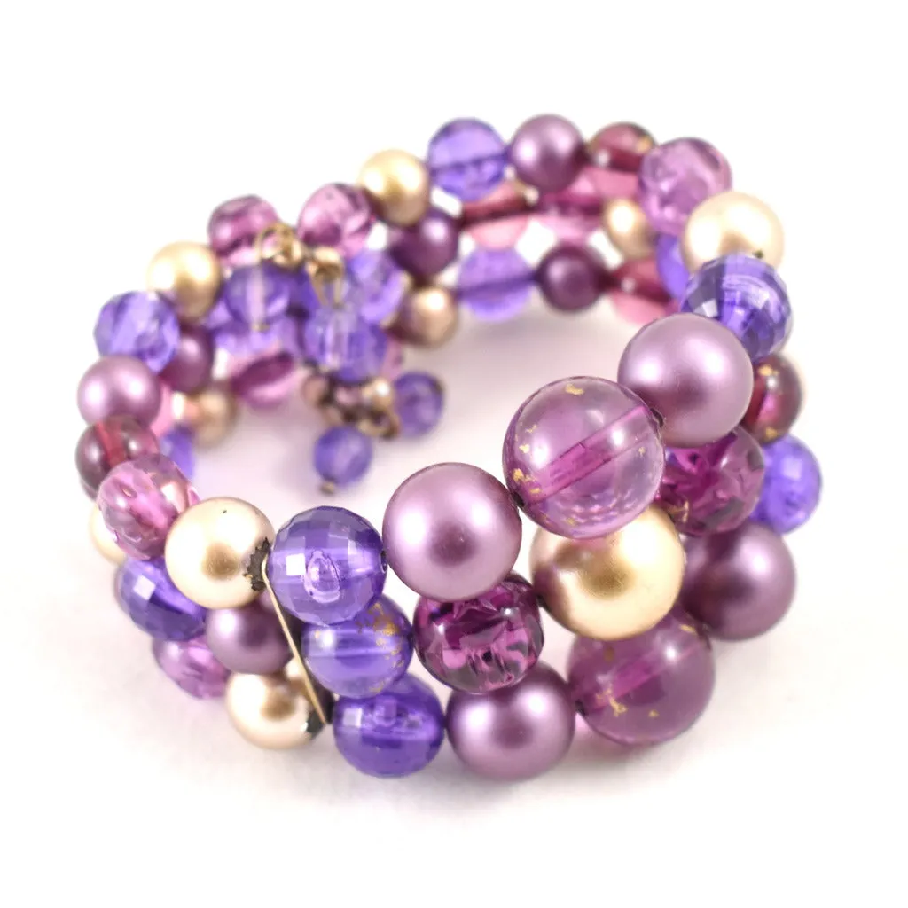 Purple Wrap Bead Bracelet