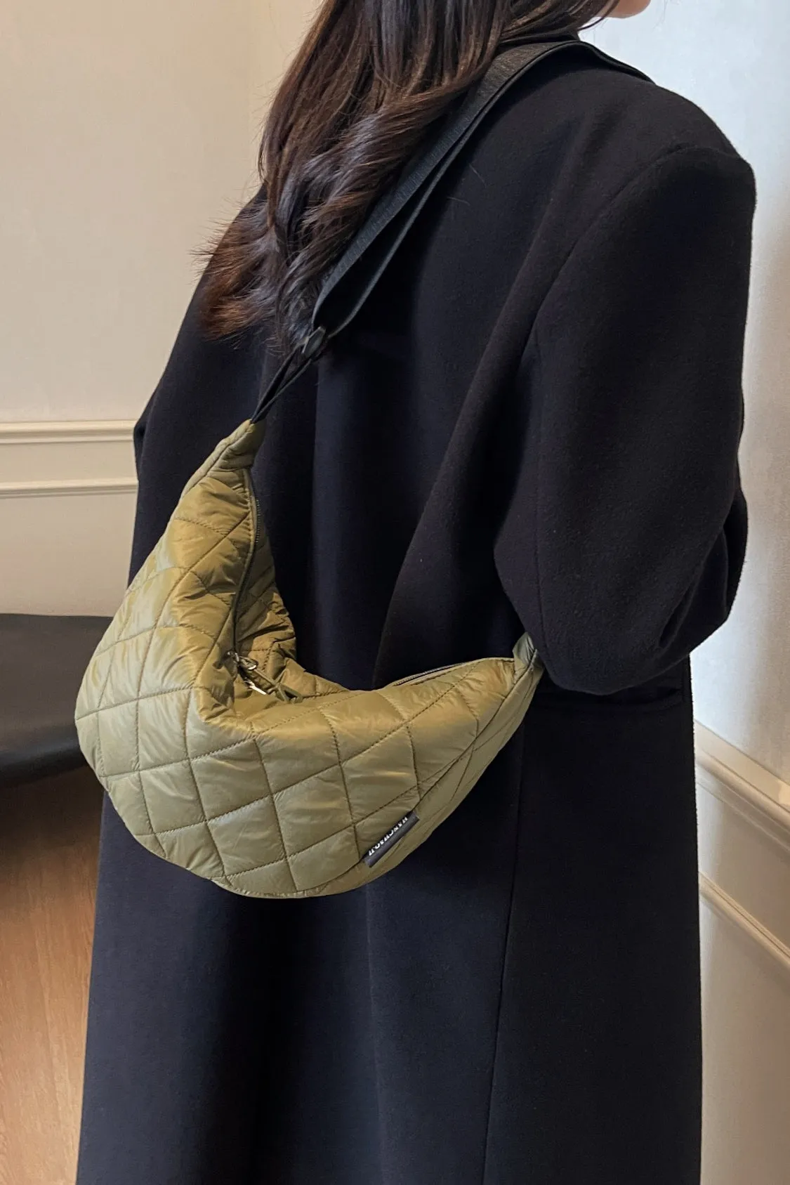 Quilted Adjustable Strap Crossbody Bag | Durable Polyester | Medium Size Purse for Daily Essentials