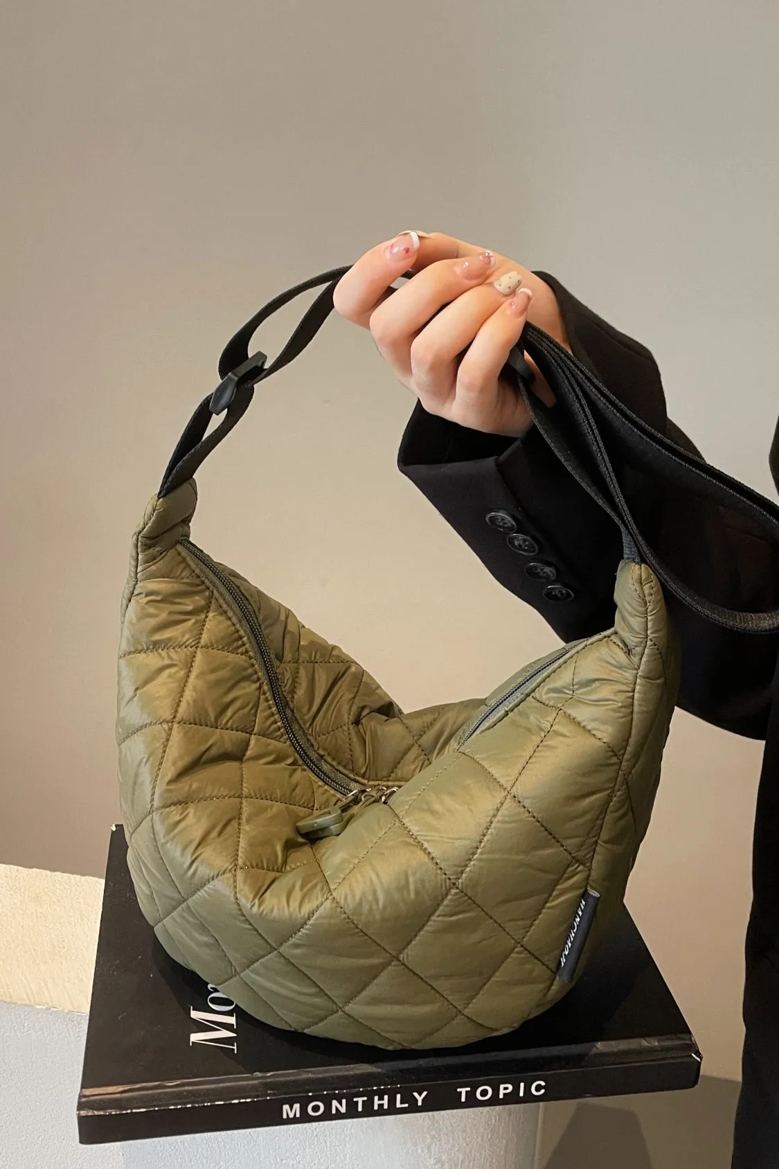 Quilted Adjustable Strap Crossbody Bag | Durable Polyester | Medium Size Purse for Daily Essentials