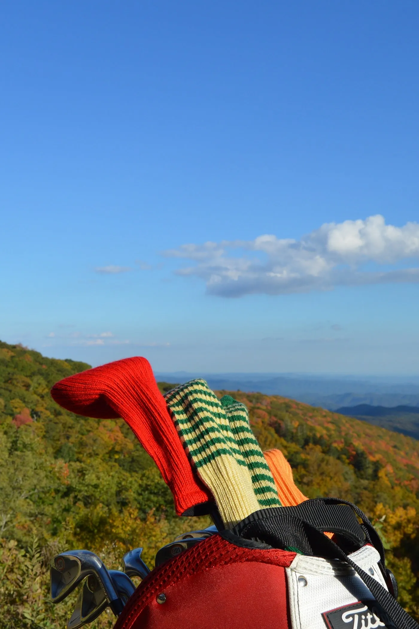 Red and Brown Club Sock Golf Headcover