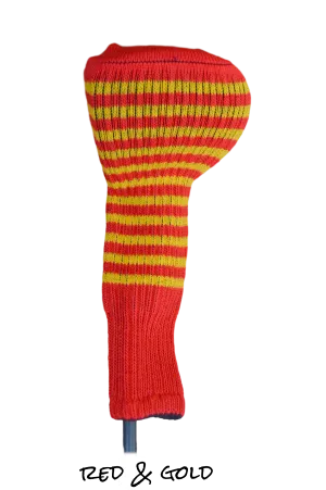 Red and Gold Club Sock Golf Headcover