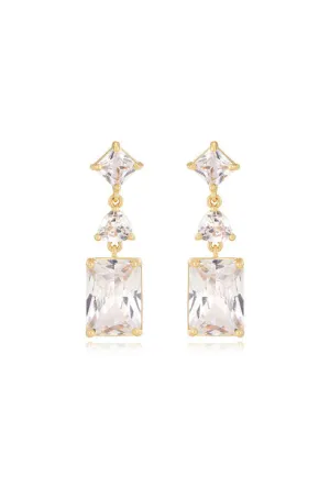 REFLECTIVE CRYSTAL DANGLE EARRING