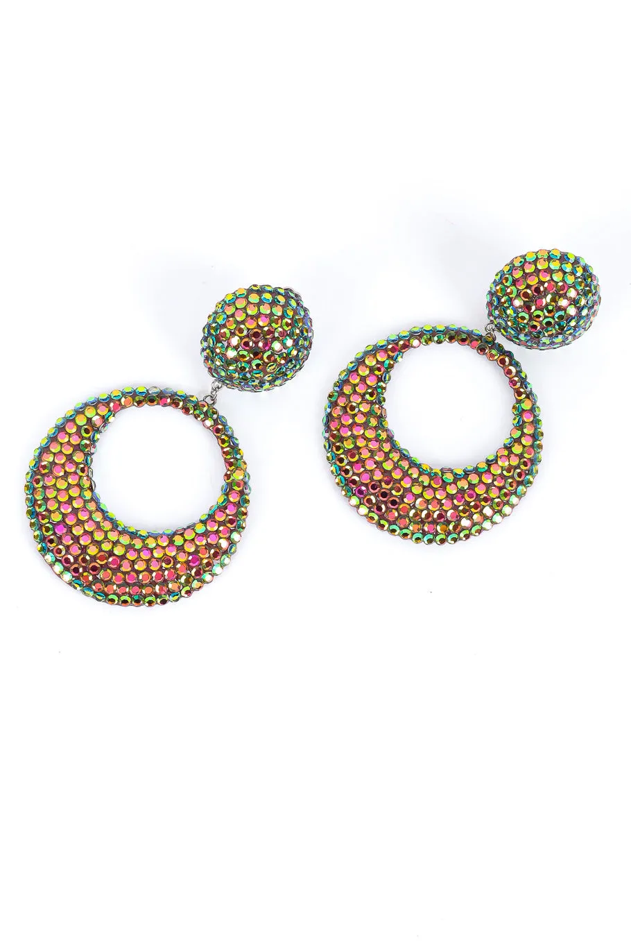 Reflective Hoop Drop Earrings