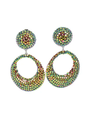 Reflective Hoop Drop Earrings
