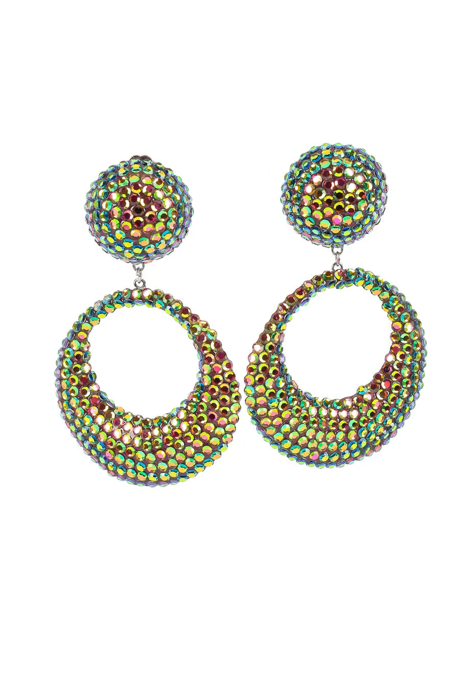 Reflective Hoop Drop Earrings