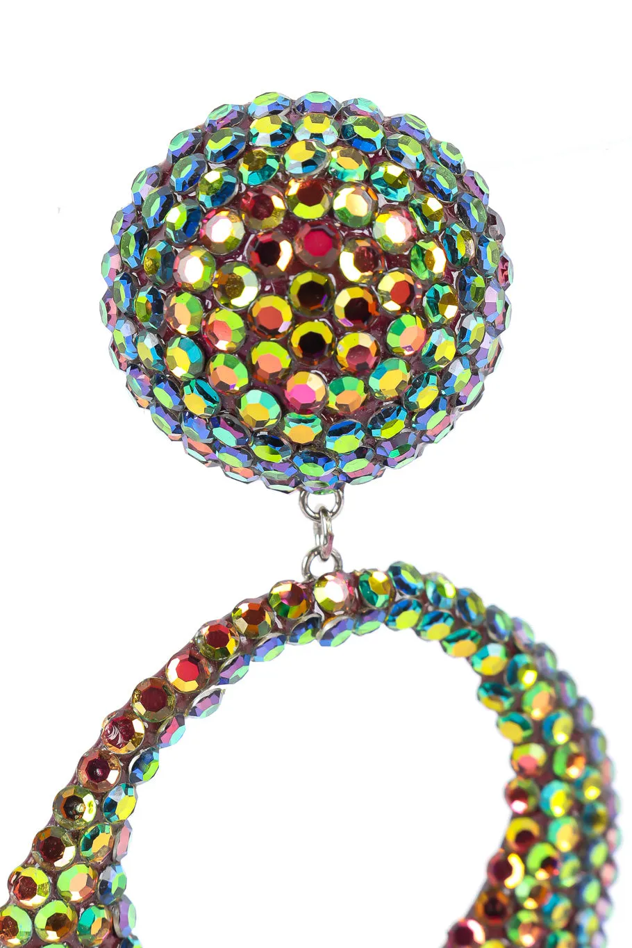 Reflective Hoop Drop Earrings