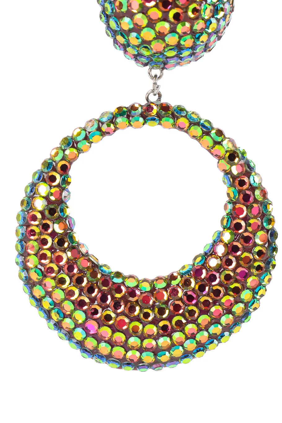 Reflective Hoop Drop Earrings