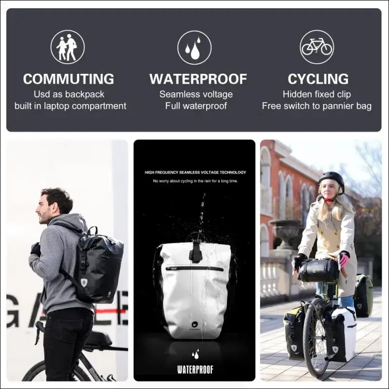 Rhinowalk 2021 bicycle bag&pannier fully waterproof 27l big bike bag capacity multifunctional rear