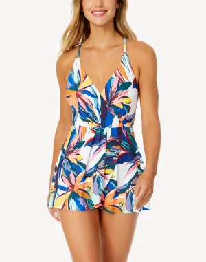Riviera Floral Surplice Swimdress