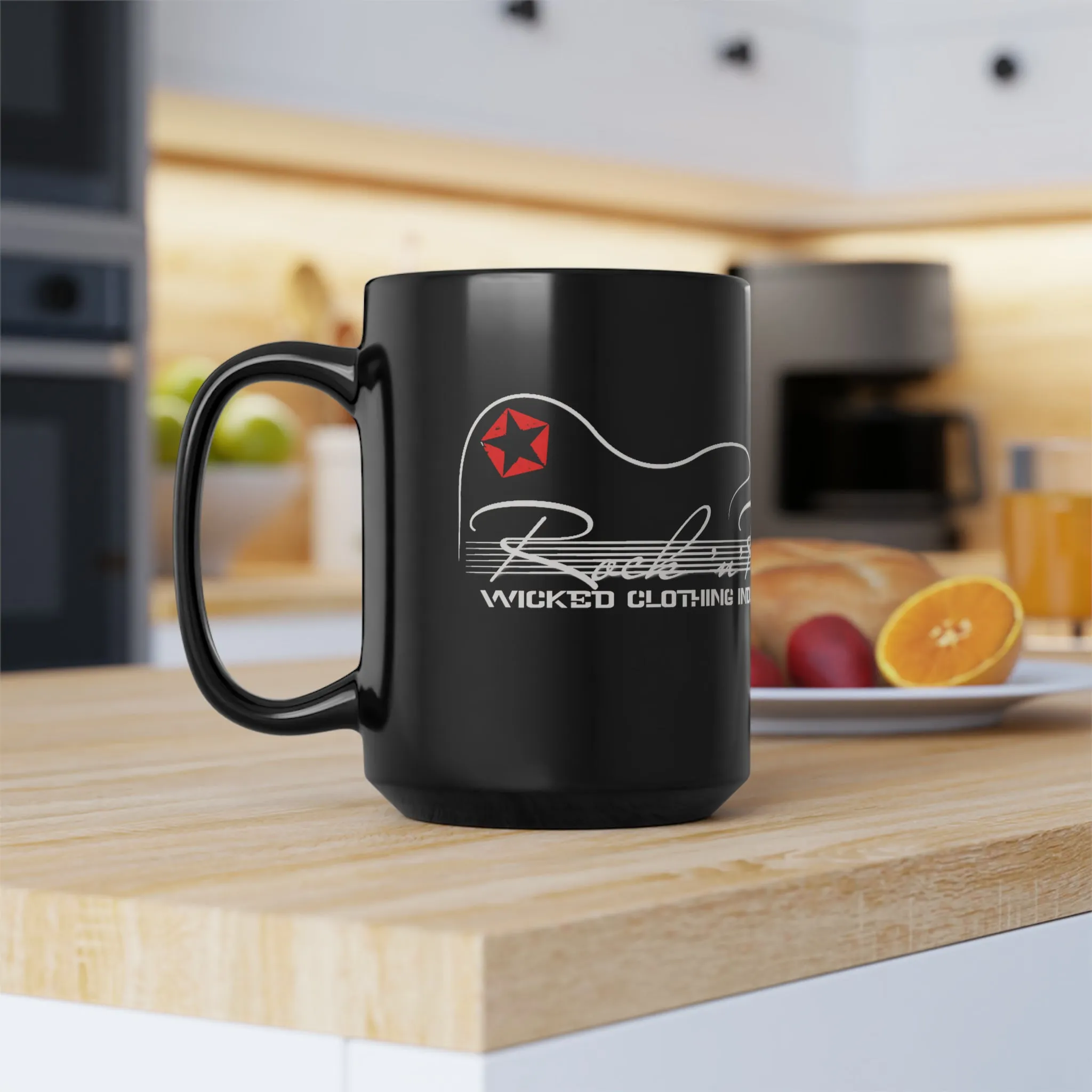 Rock N Roll /Black Mug, 15oz