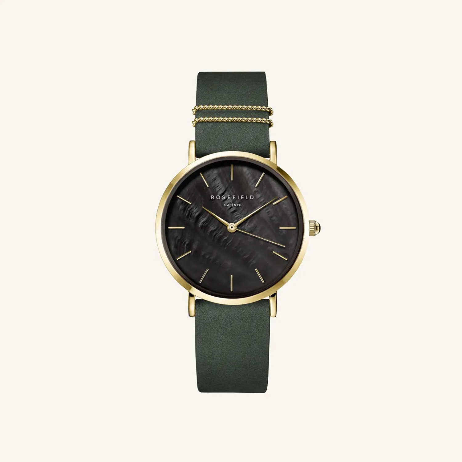 Rosefield West Village Elephant Grey Black MOP RosegoldLadies Watch