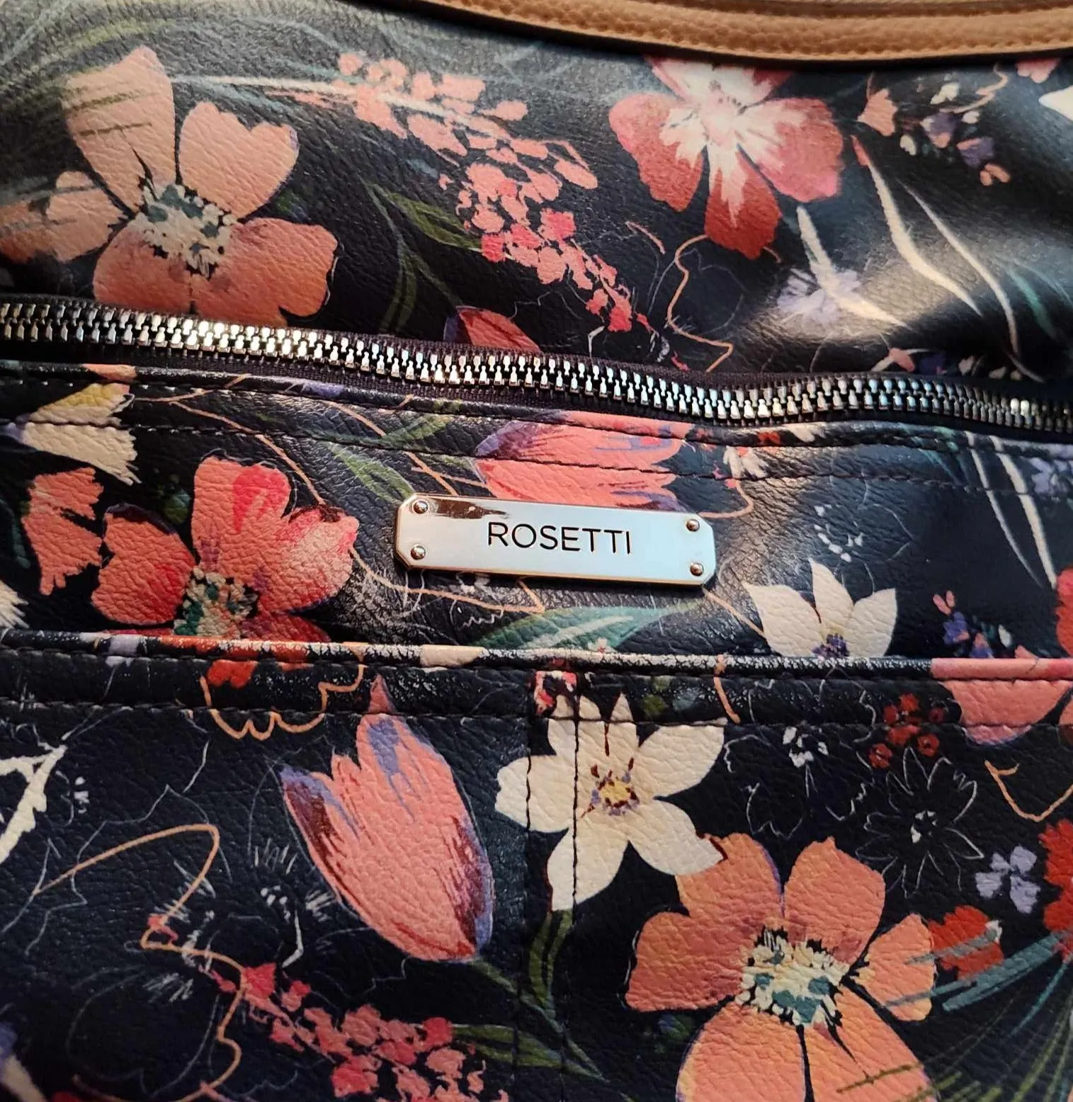Rosetti Blue and Pink Floral Handbag - preowned
