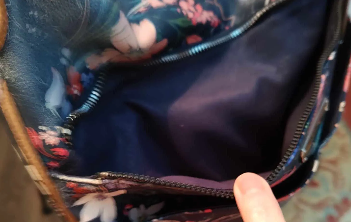 Rosetti Blue and Pink Floral Handbag - preowned