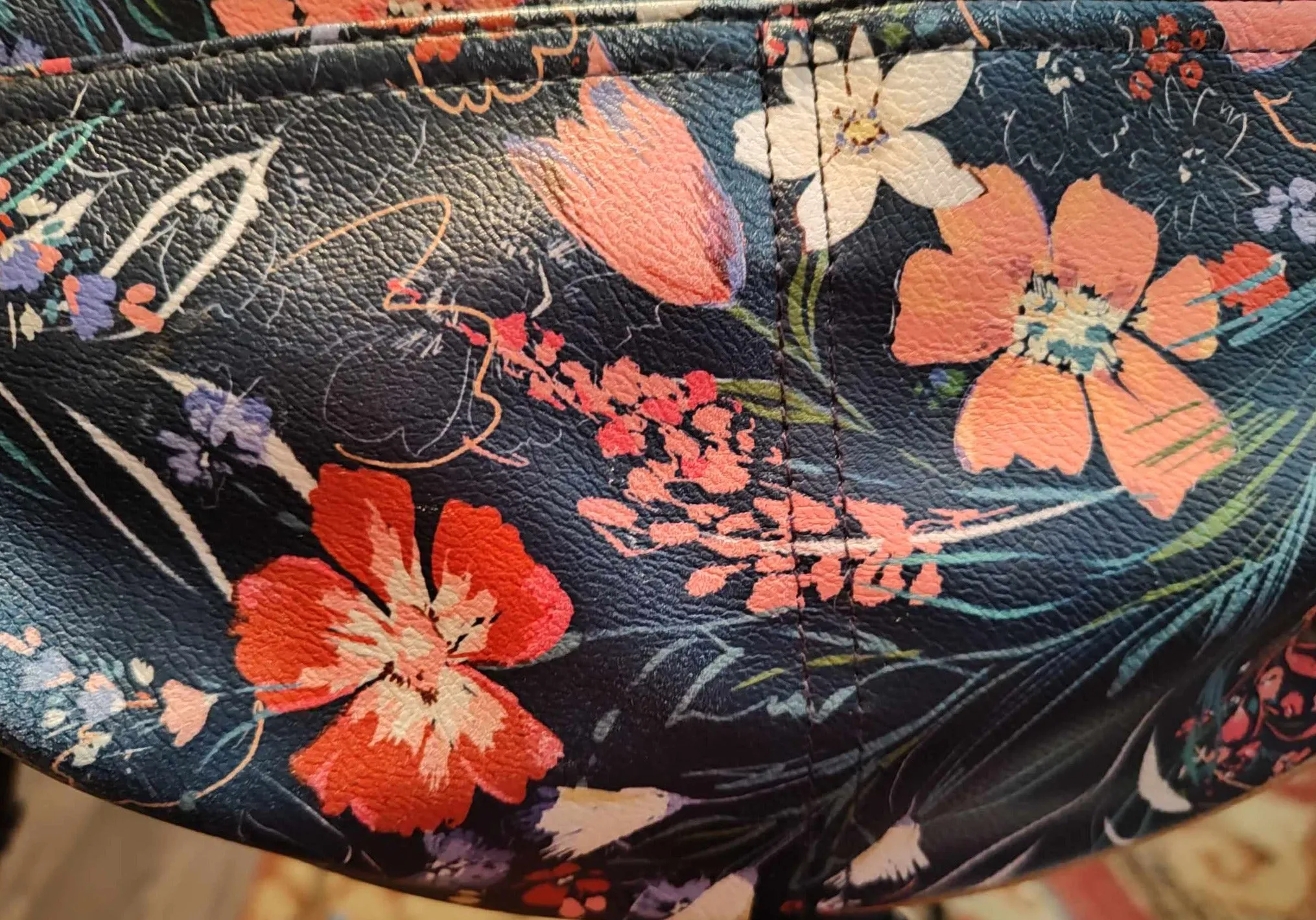 Rosetti Blue and Pink Floral Handbag - preowned