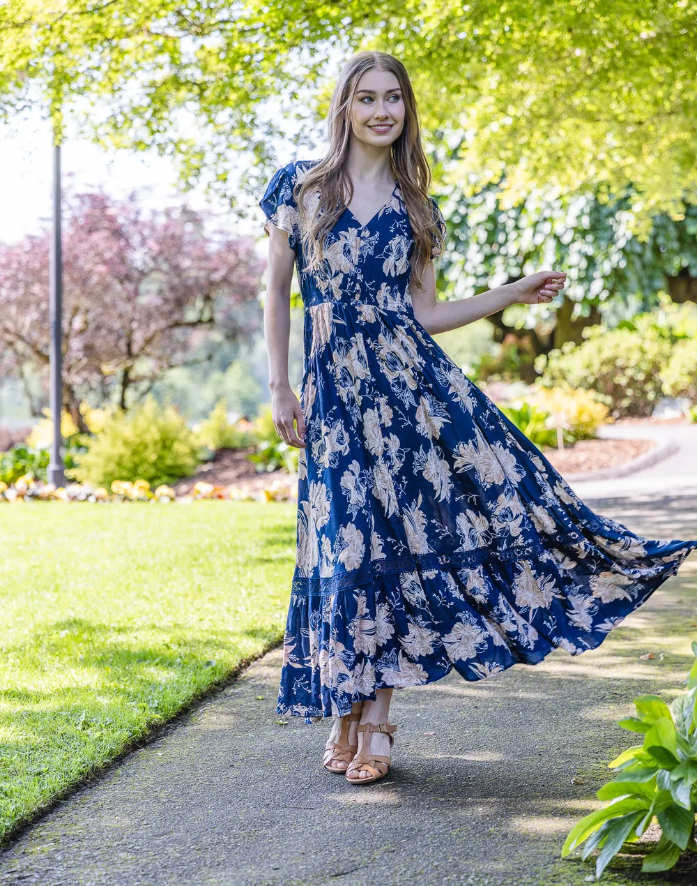 Ruffle Hem Maxi Dress