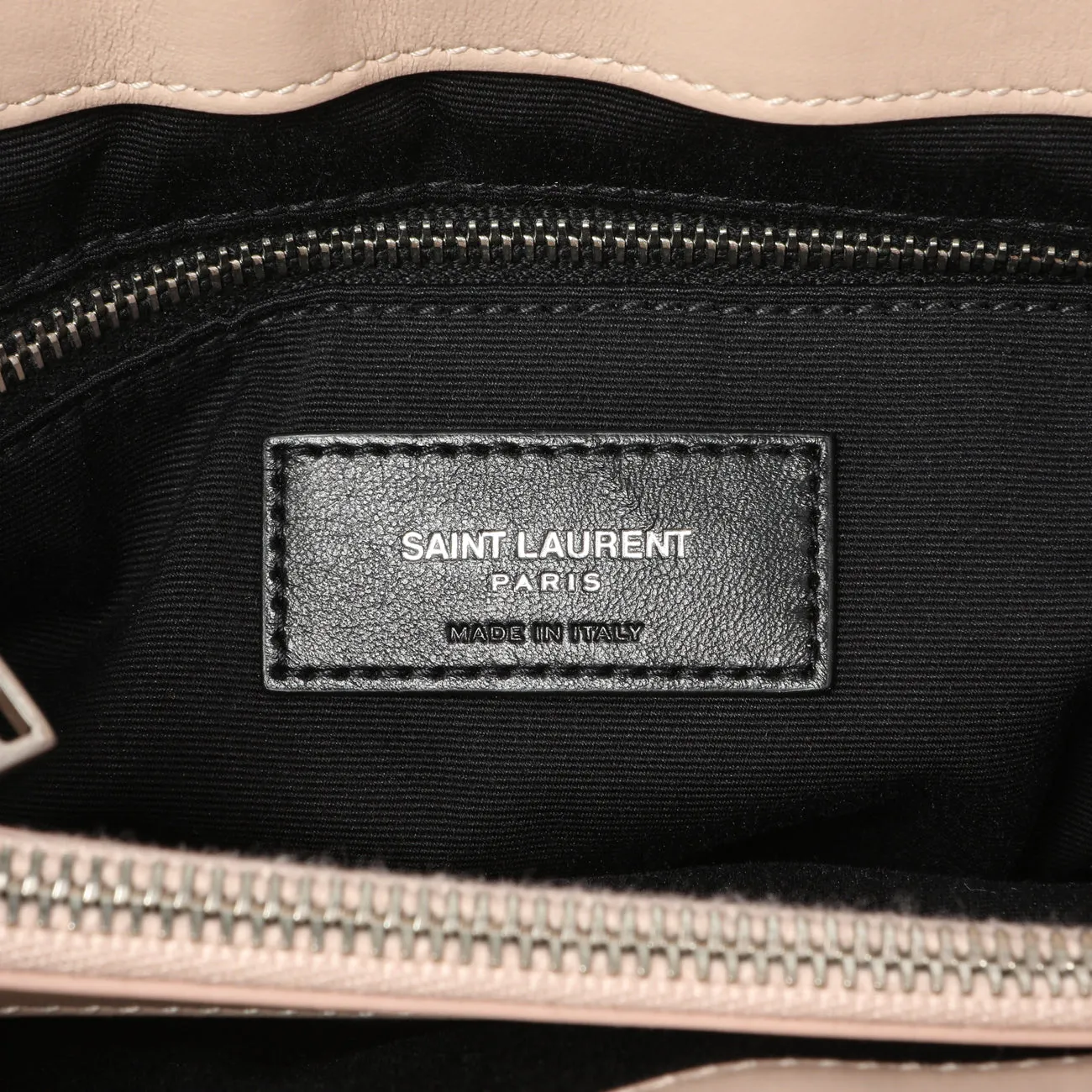 Saint Laurent Beige Calfskin Y Quilted Monogram Medium Loulou Chain Satchel