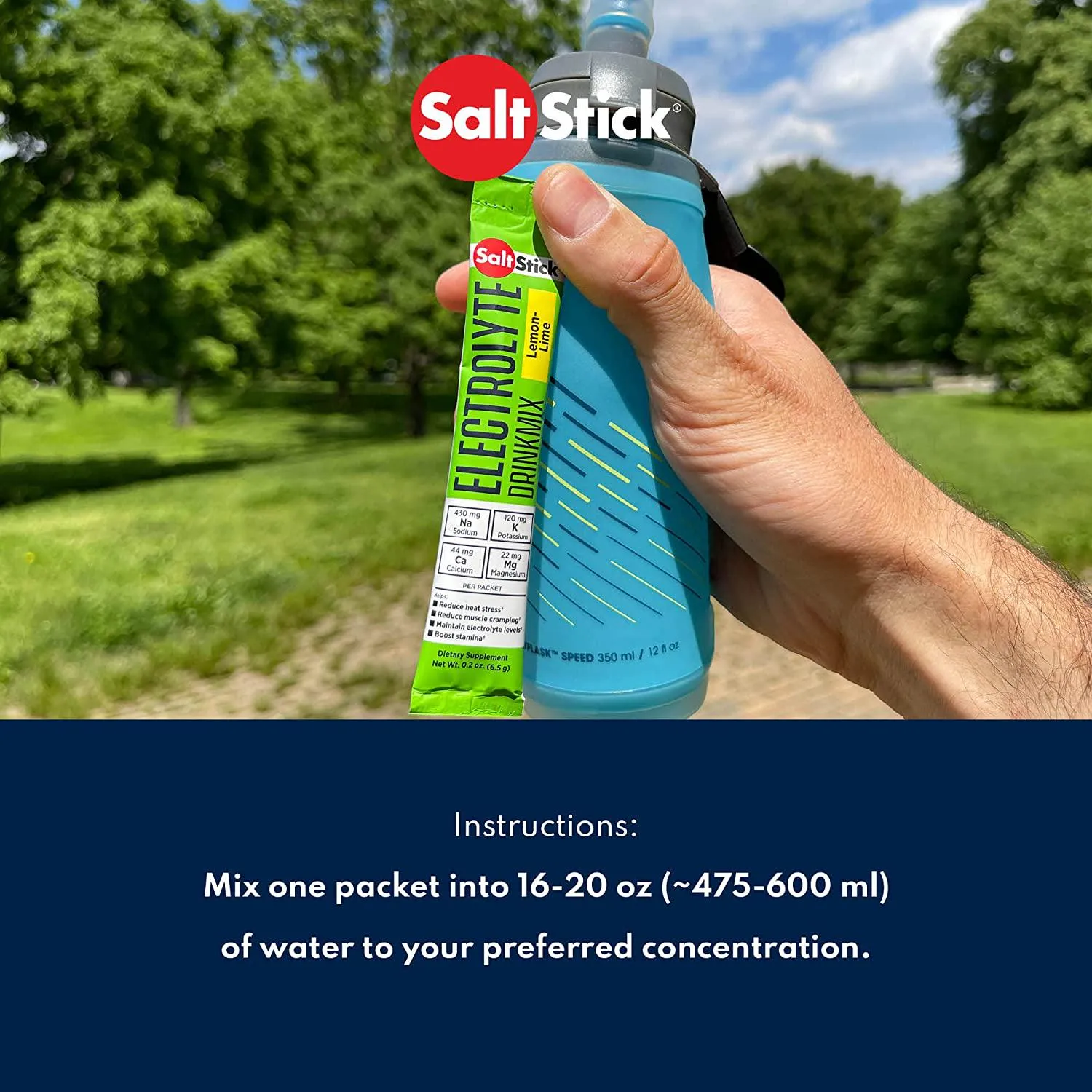 SaltStick DrinkMix, Electrolyte Replacement Drink Mix Powder for Rehydration, Exercise, Hiking and Sports Recovery, 12-ct Carton of Single Serving Packets, Lemon-Lime