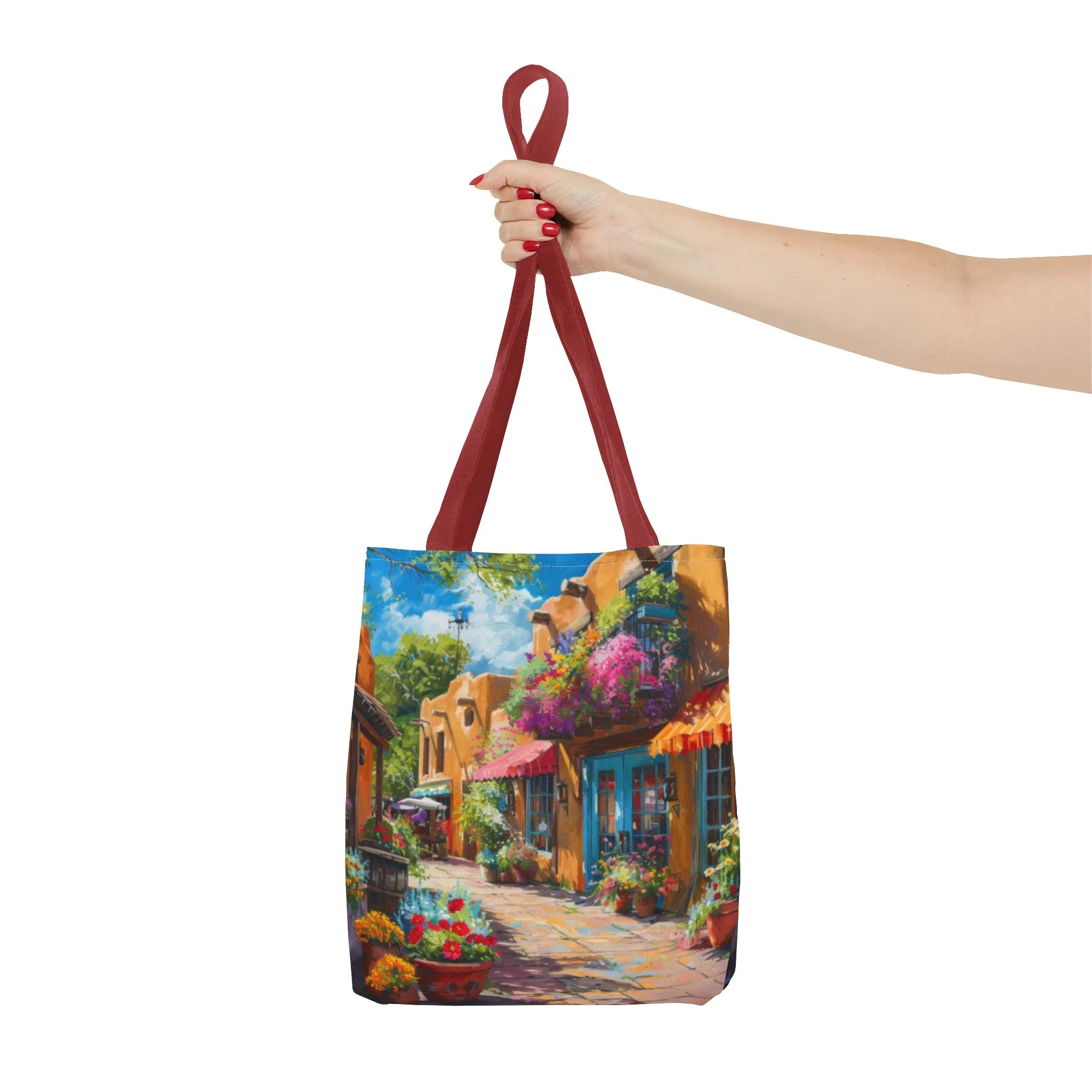 Santa Fe Sq Flowers Tote Bag