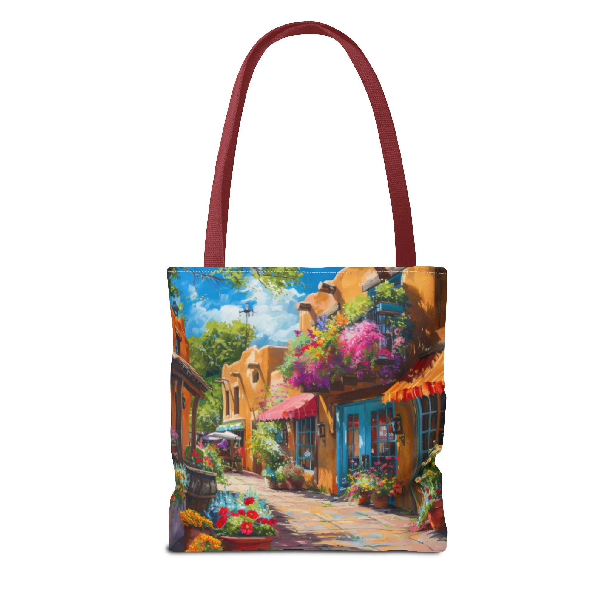 Santa Fe Sq Flowers Tote Bag