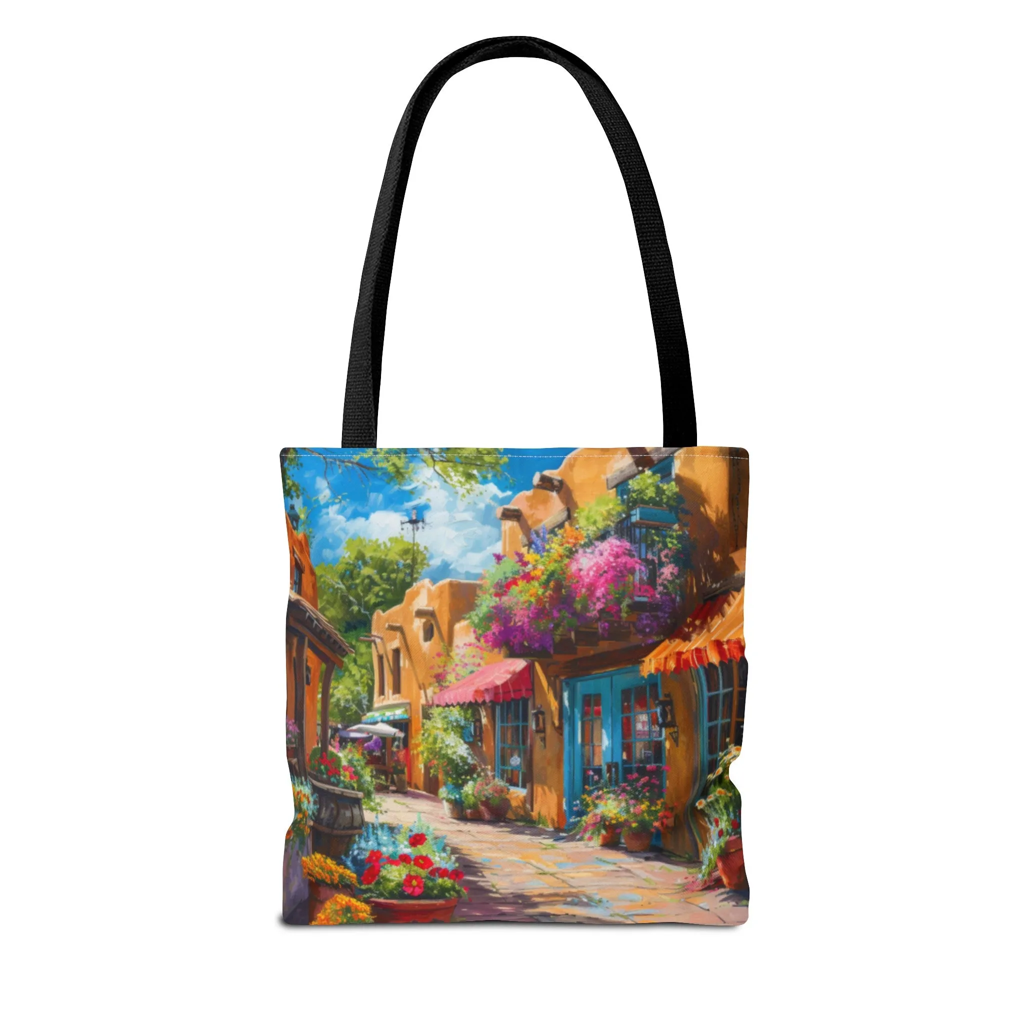 Santa Fe Sq Flowers Tote Bag