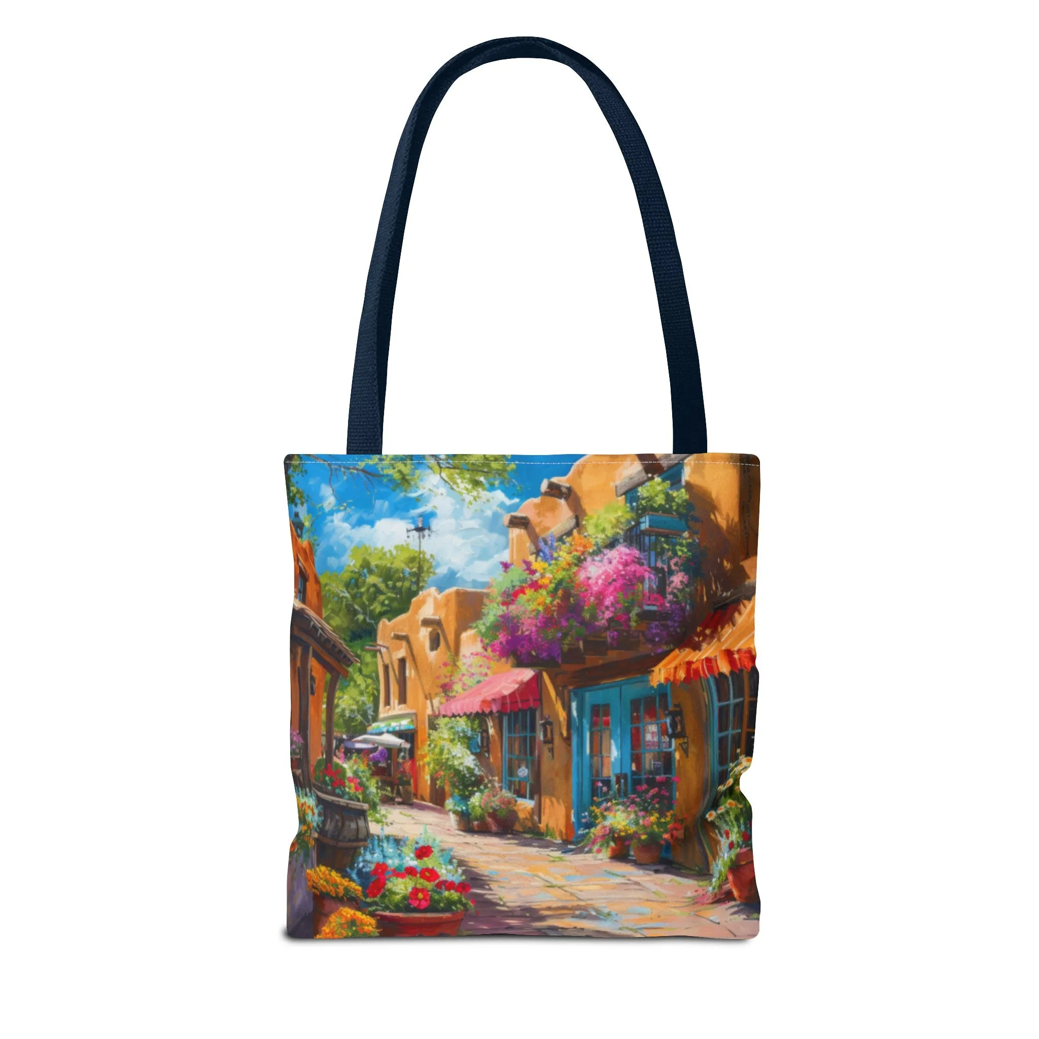 Santa Fe Sq Flowers Tote Bag