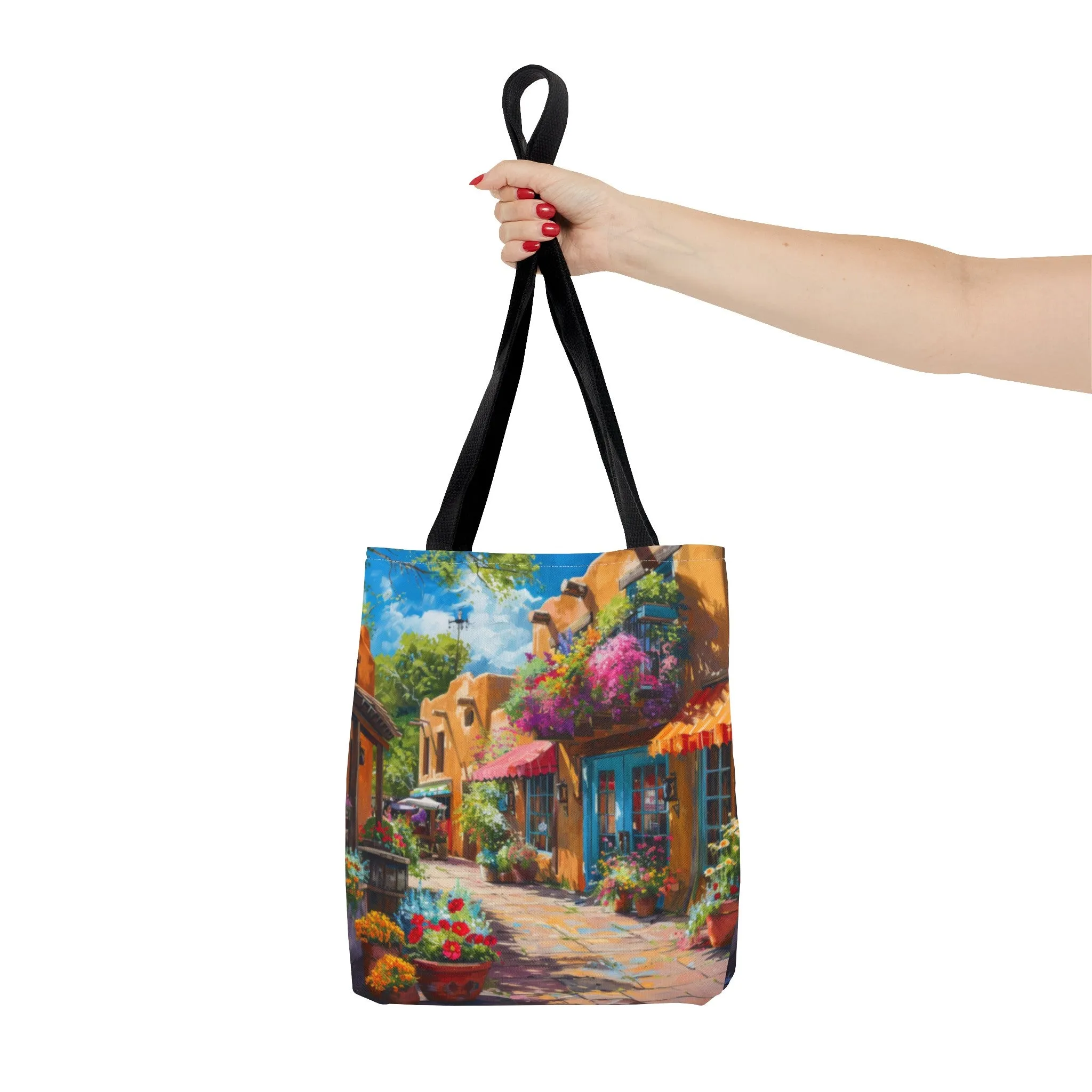 Santa Fe Sq Flowers Tote Bag